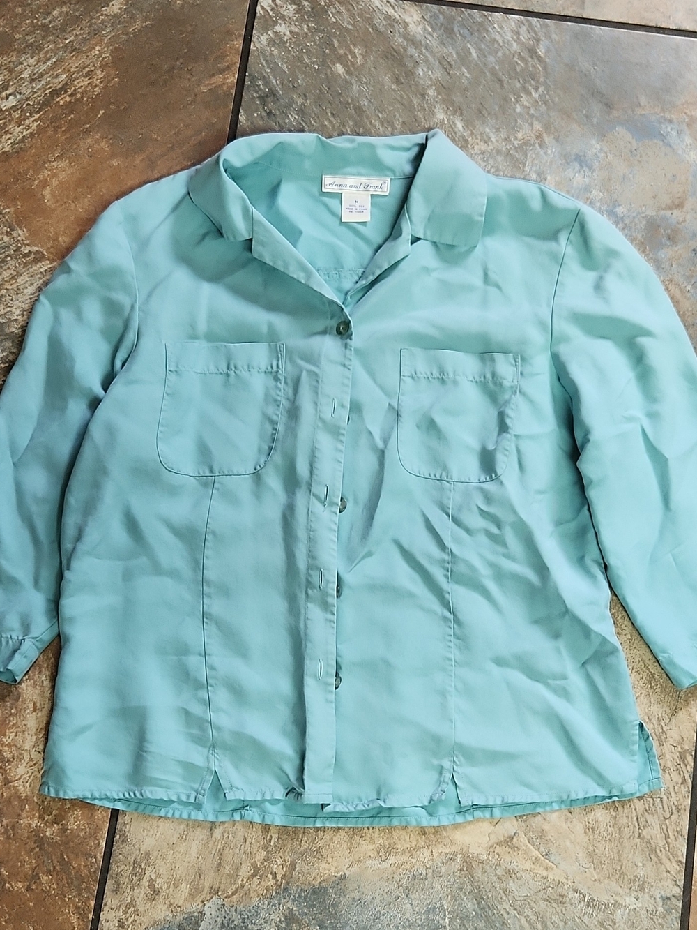 Anna And Frank Silk Blouse in Mint Green